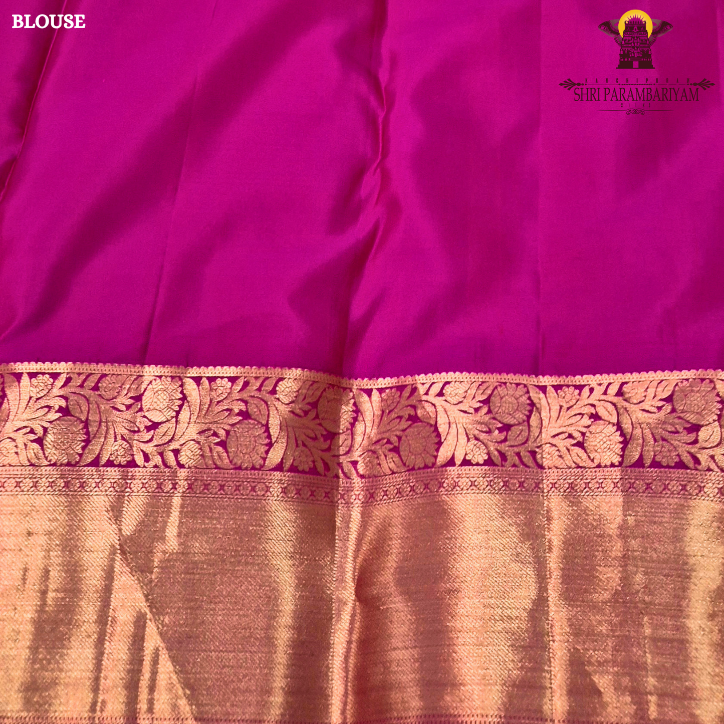 A mustard gold with a rich magenta purple korvai border and rose gold zari Saree