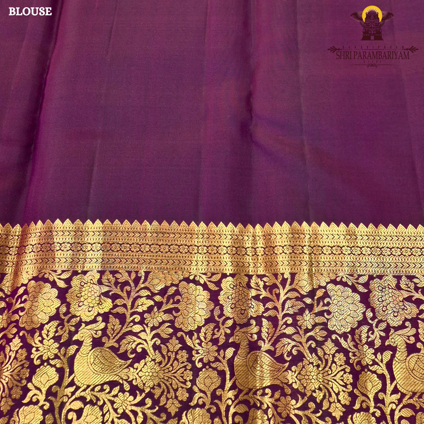 Rich royal purple (deep violet) with antique gold zari and meenakari Saree