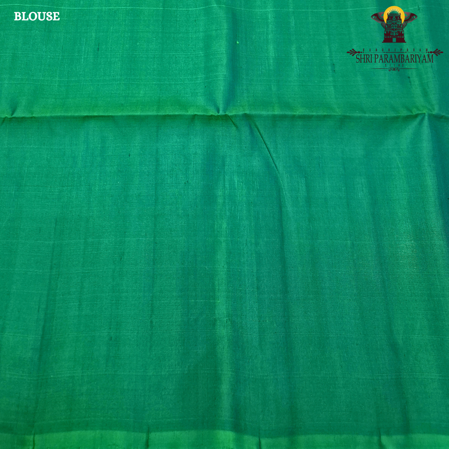 A soothing turquoise blue body complemented by a contrasting dark bottle green border Saree