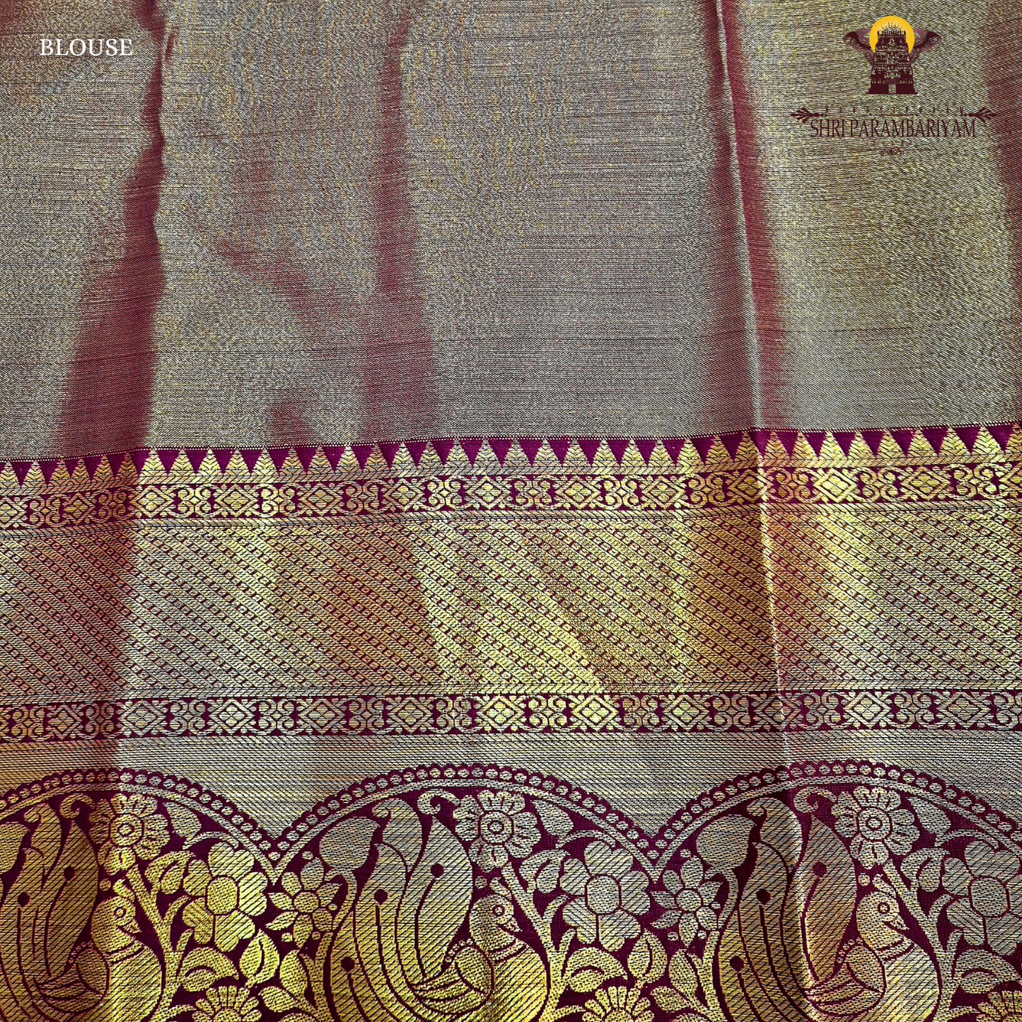 Antique gold with rust-brown undertone Saree