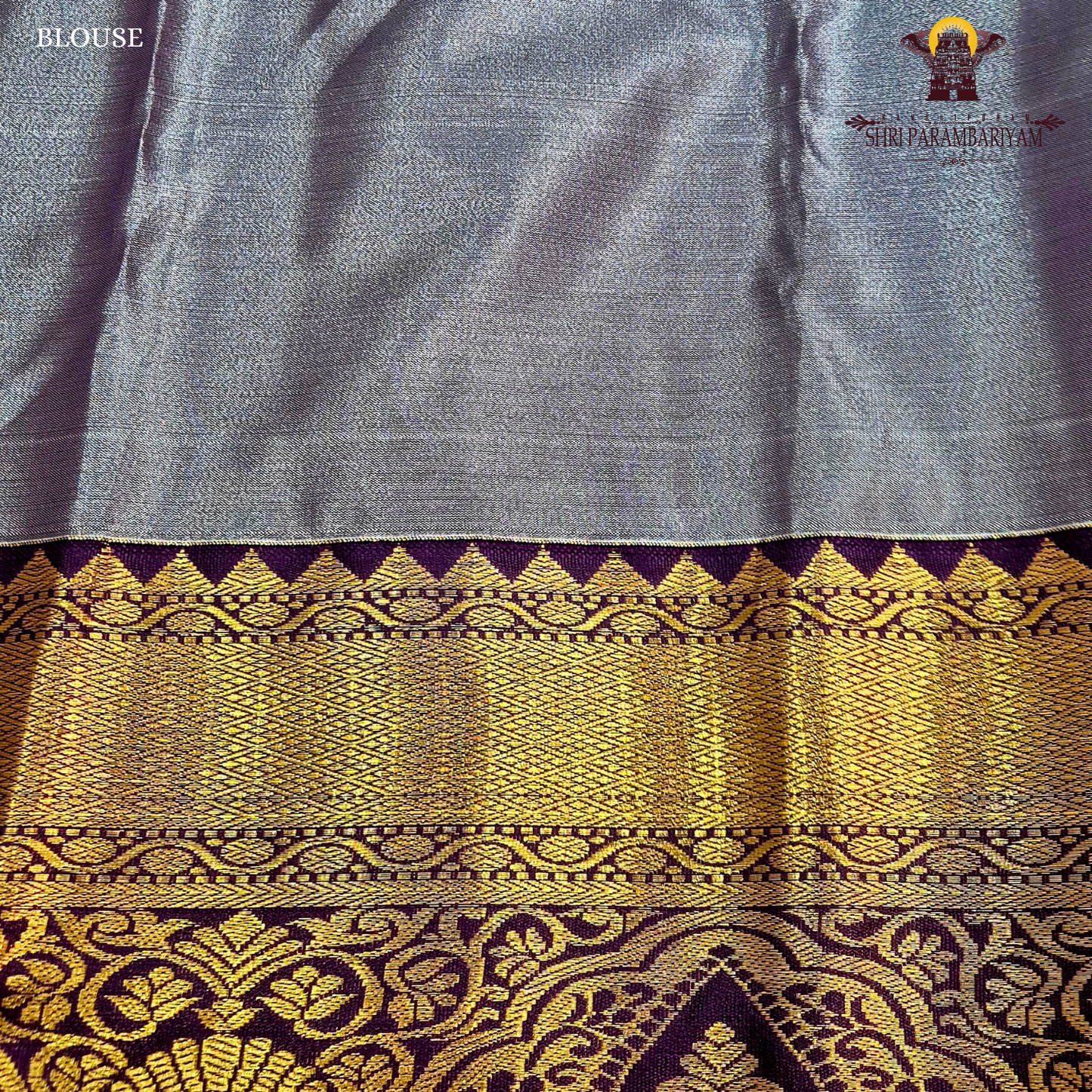 Rich lavender purple with an elegant gold zari sheen Saree