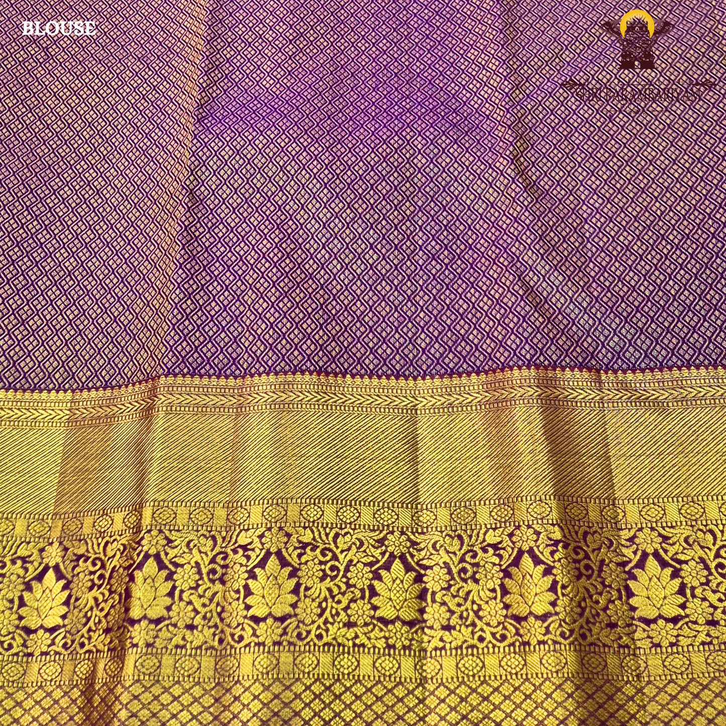 A rich magenta purple shade with luxurious antique gold zari Saree