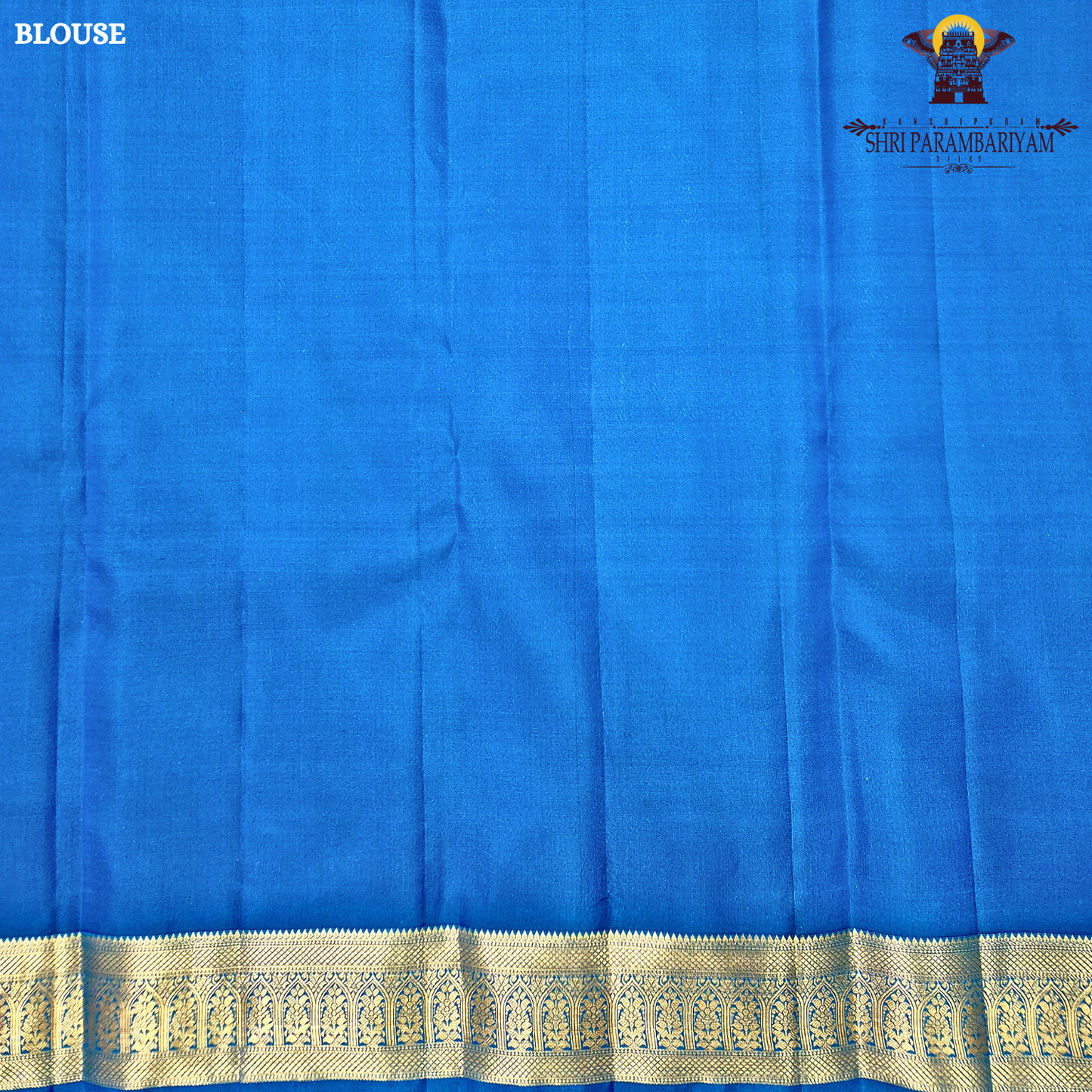 A rich Sky Blue with Gold Zari Saree