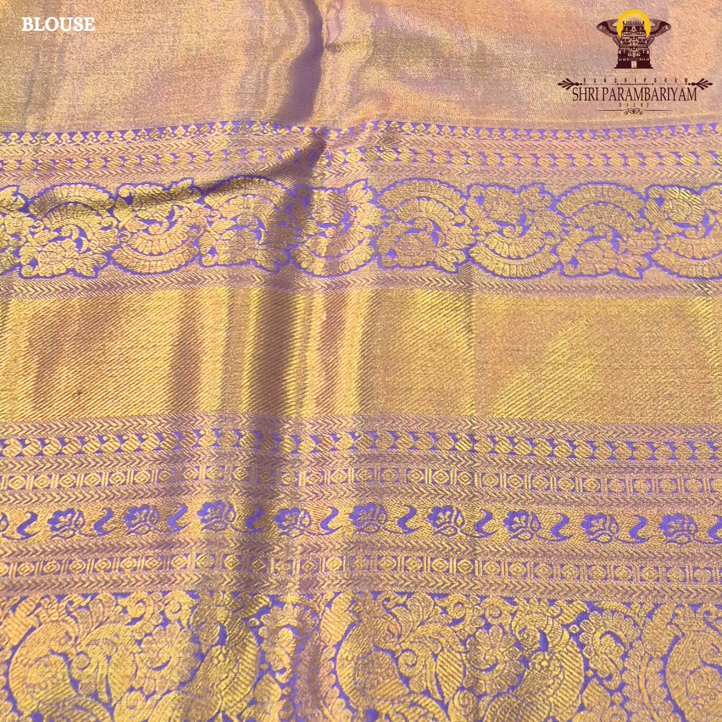 A beautiful dual-tone combination with a soft peach-pink body complemented Saree