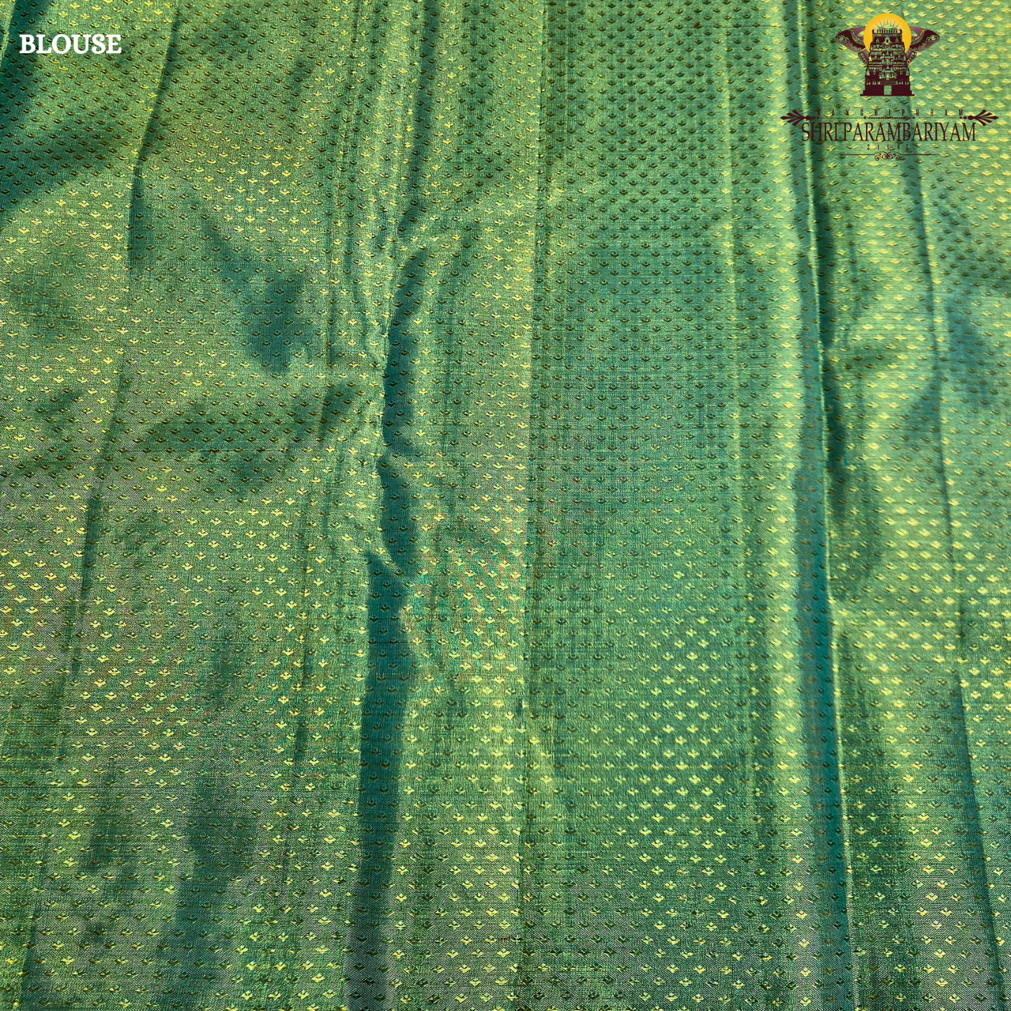 A beautiful sea green base highlighted with rich golden tissue weaving Saree