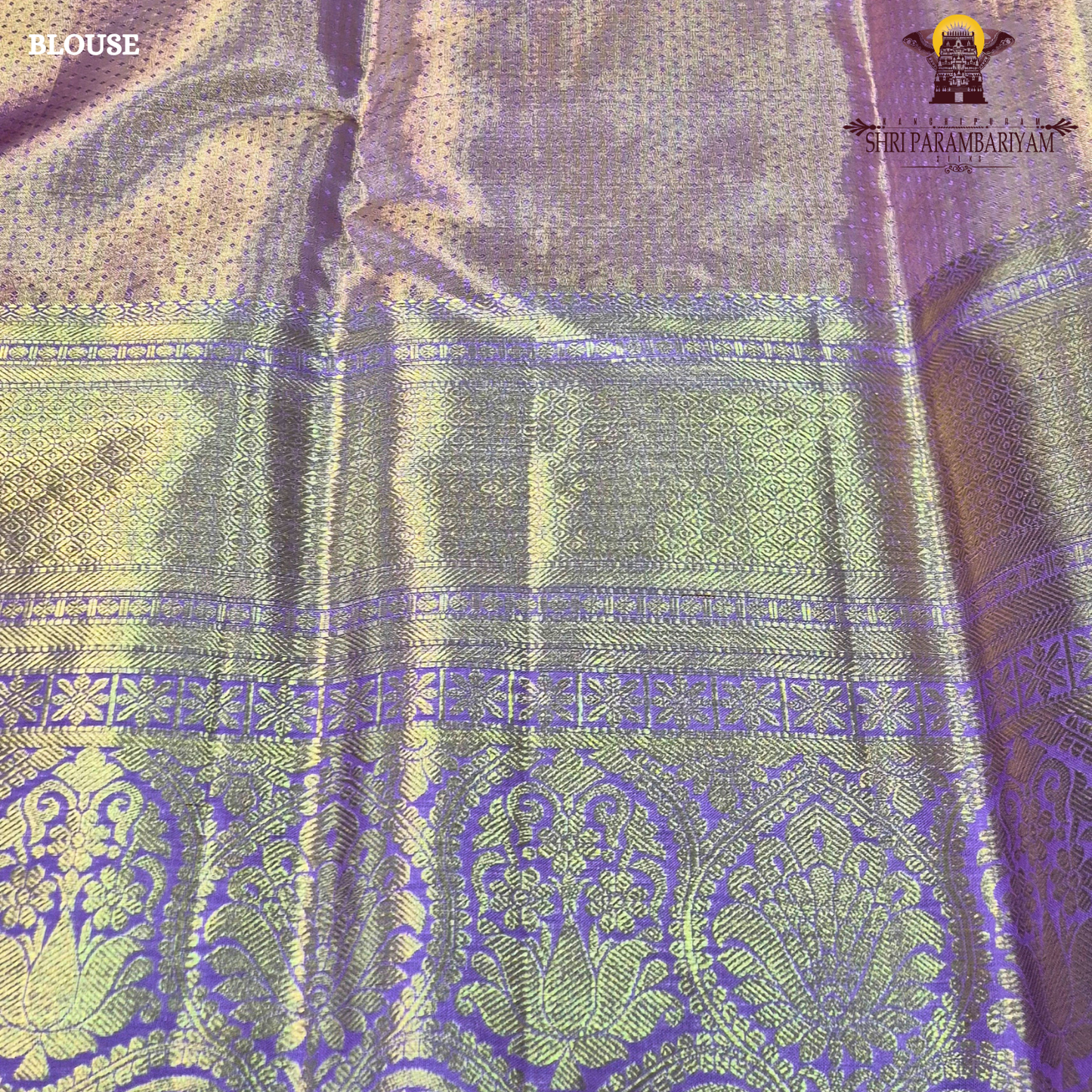 A graceful dual-tone combination of pastel pista green and soft lavender purple Saree