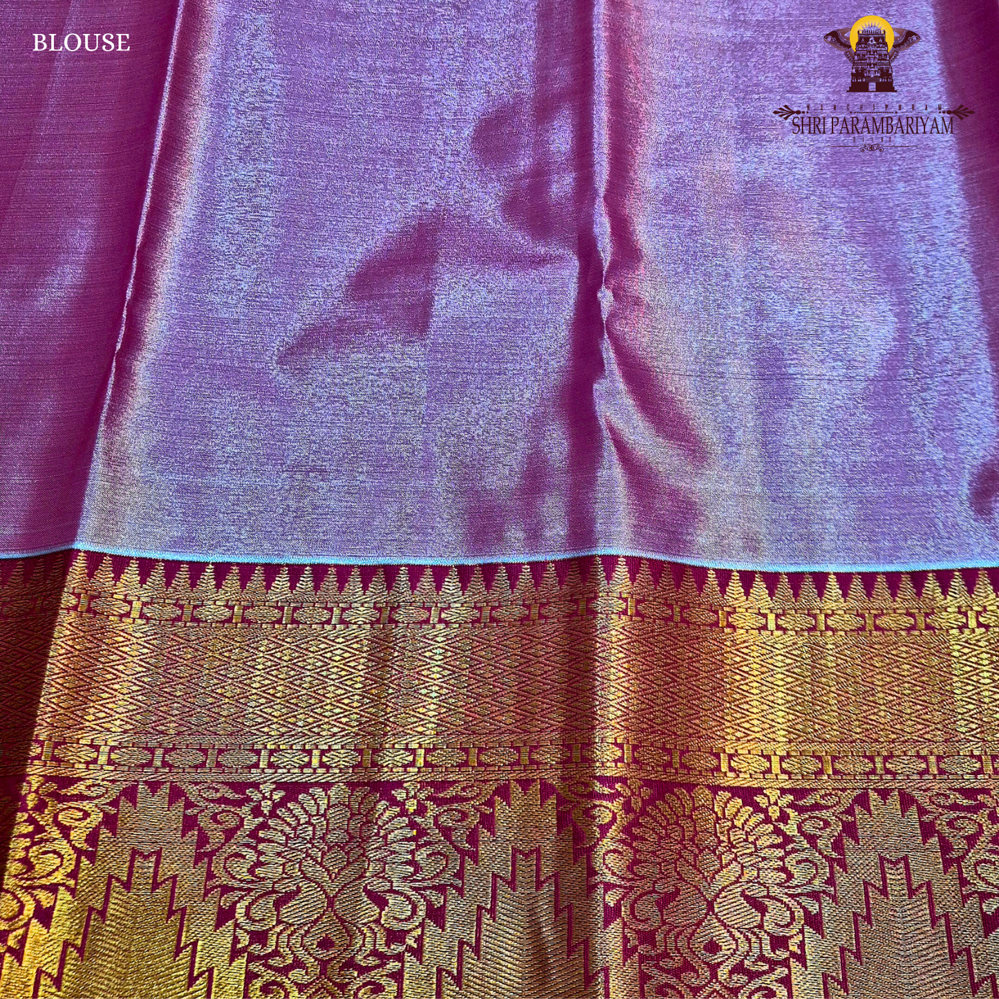 A rich charcoal grey / gunmetal grey Tissue Saree