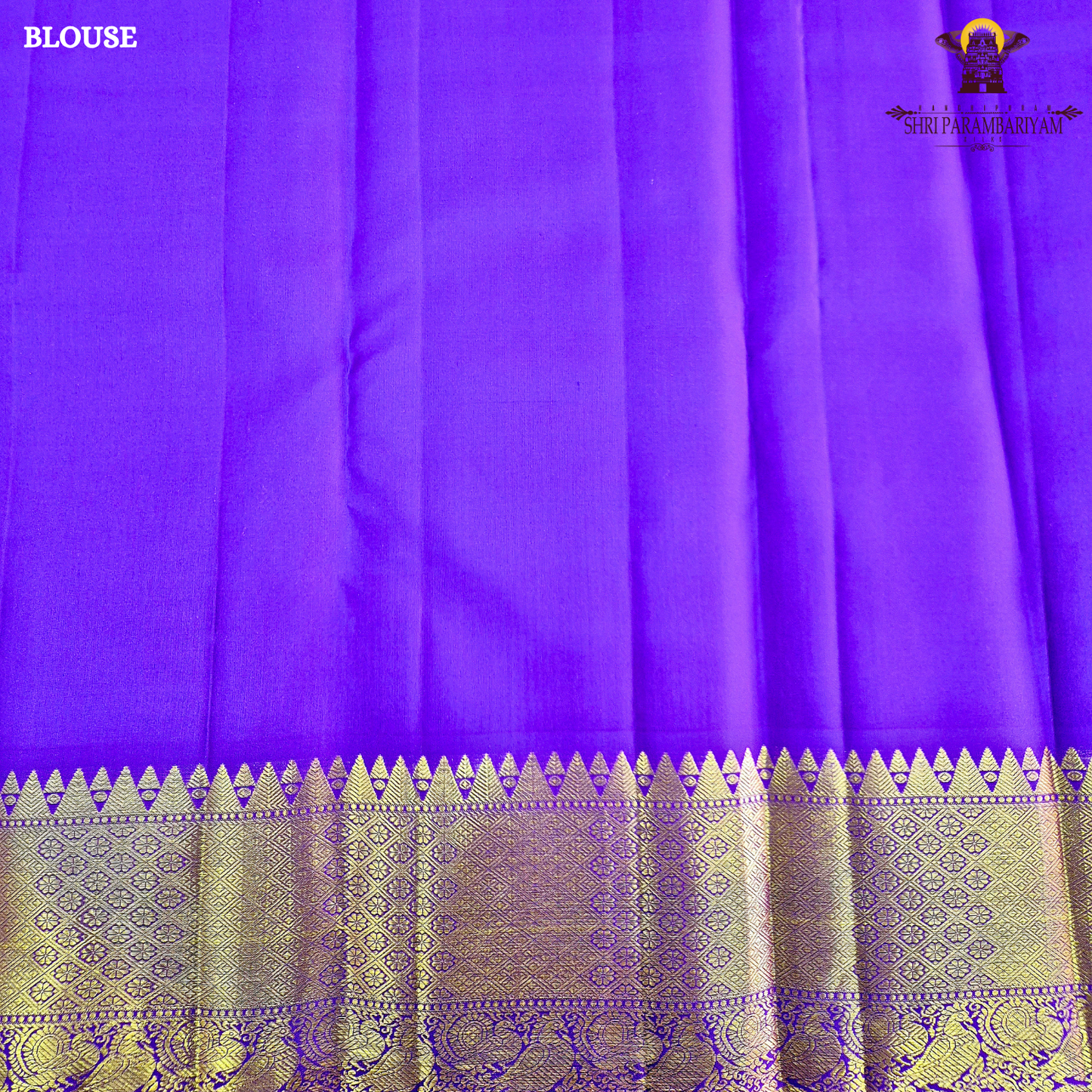 A vibrant Mango Yellow / Golden Orange body with a rich Royal Purple Korvai Border Saree