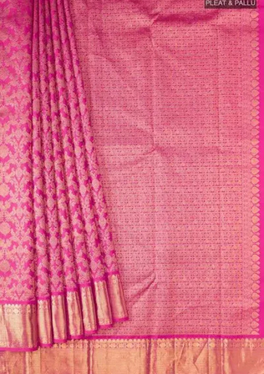Nalli Silks Pink Kanchipuram Silk Saree