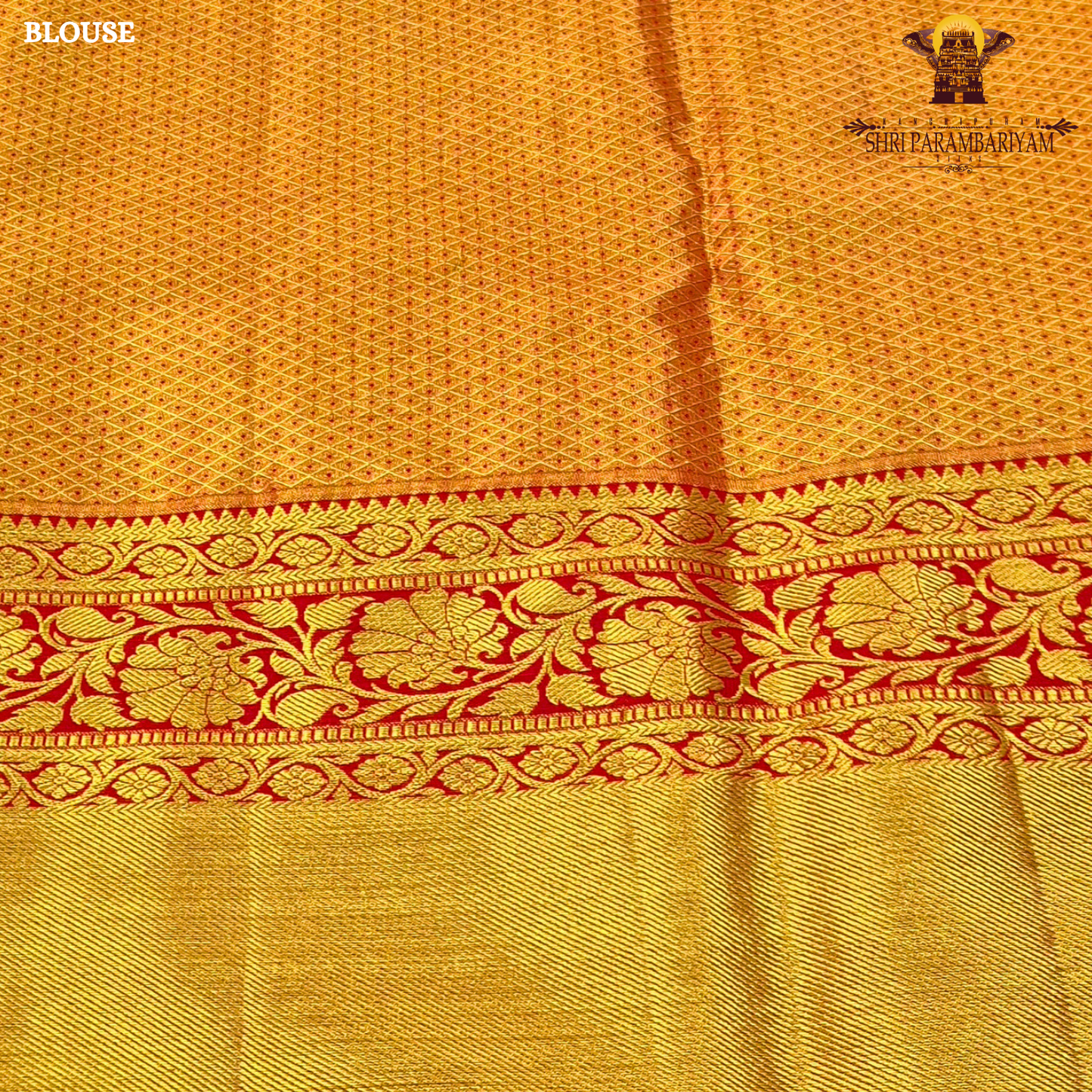 A vibrant combination of parrot green and rich gold Saree