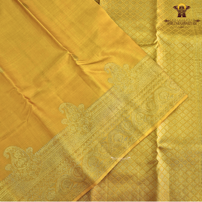 A radiant Mustard Yellow shade, beautifully enhanced Saree