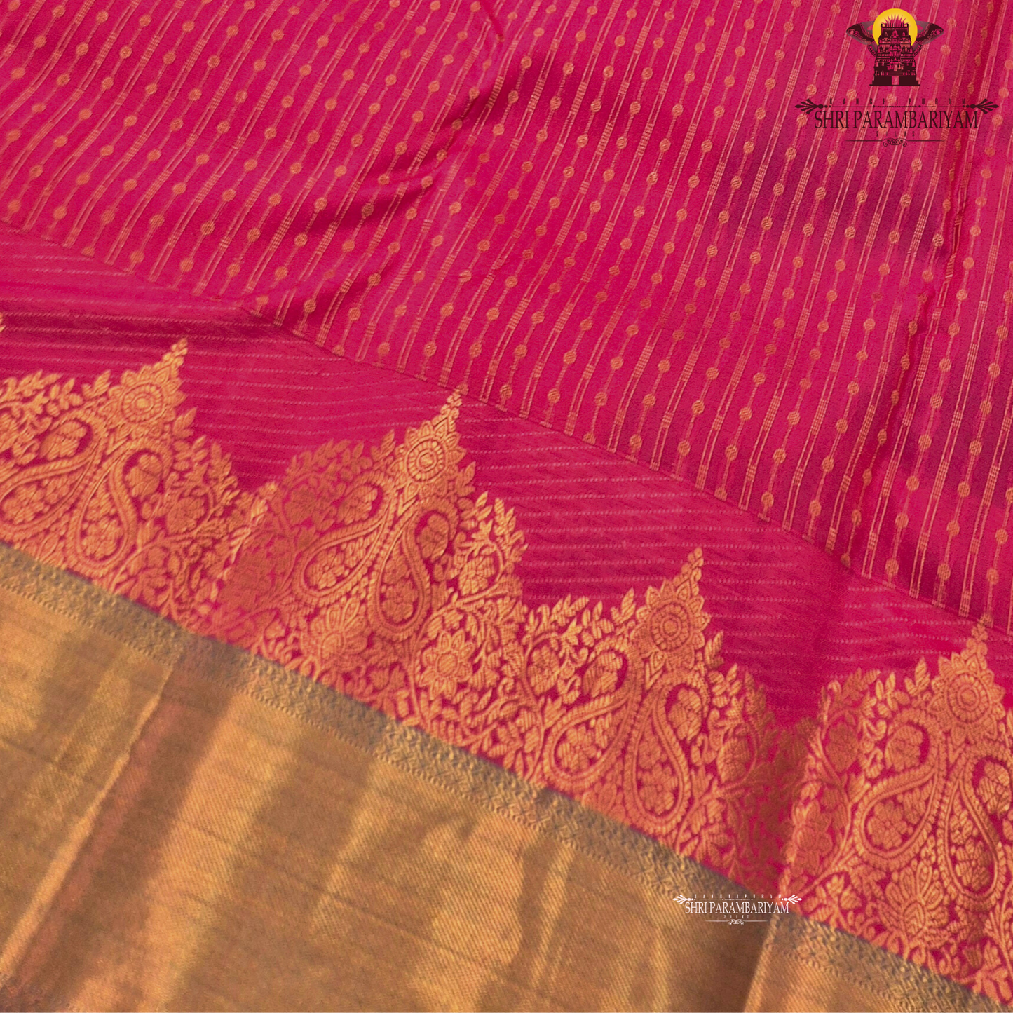Bright Rani Pink / Deep Rose Pink Saree