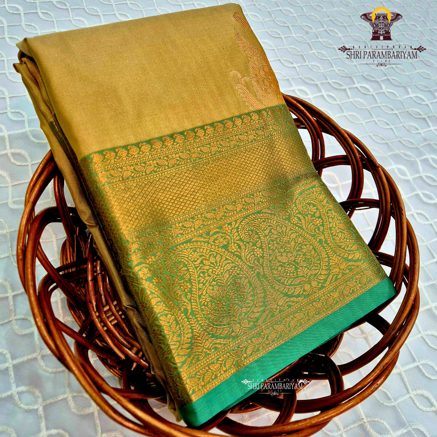 Classic mustard gold / golden beige Saree