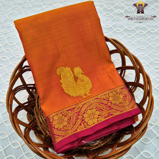Bright Mustard Orange / Temple Orange Saree