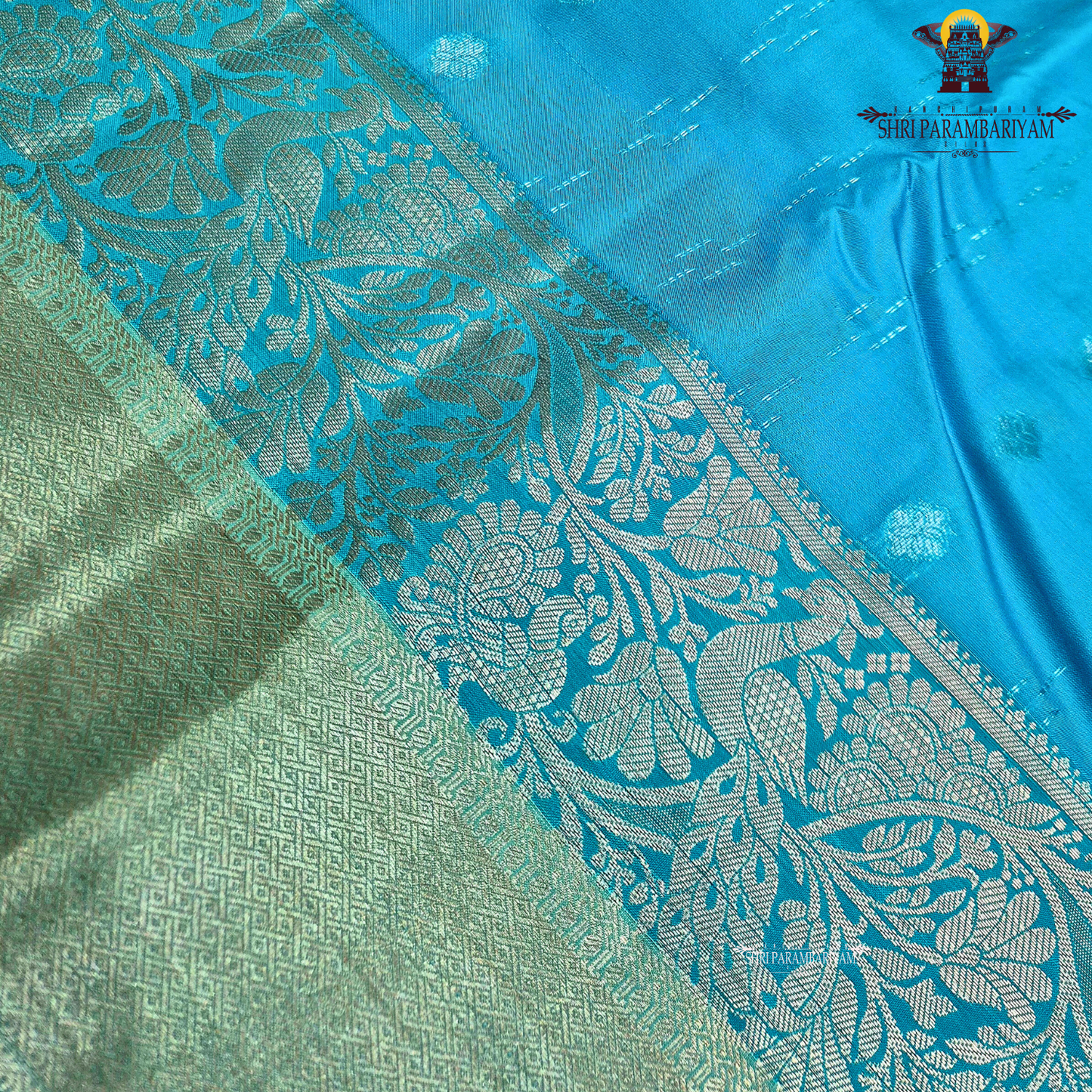 Aqua Blue / Peacock Blue Saree