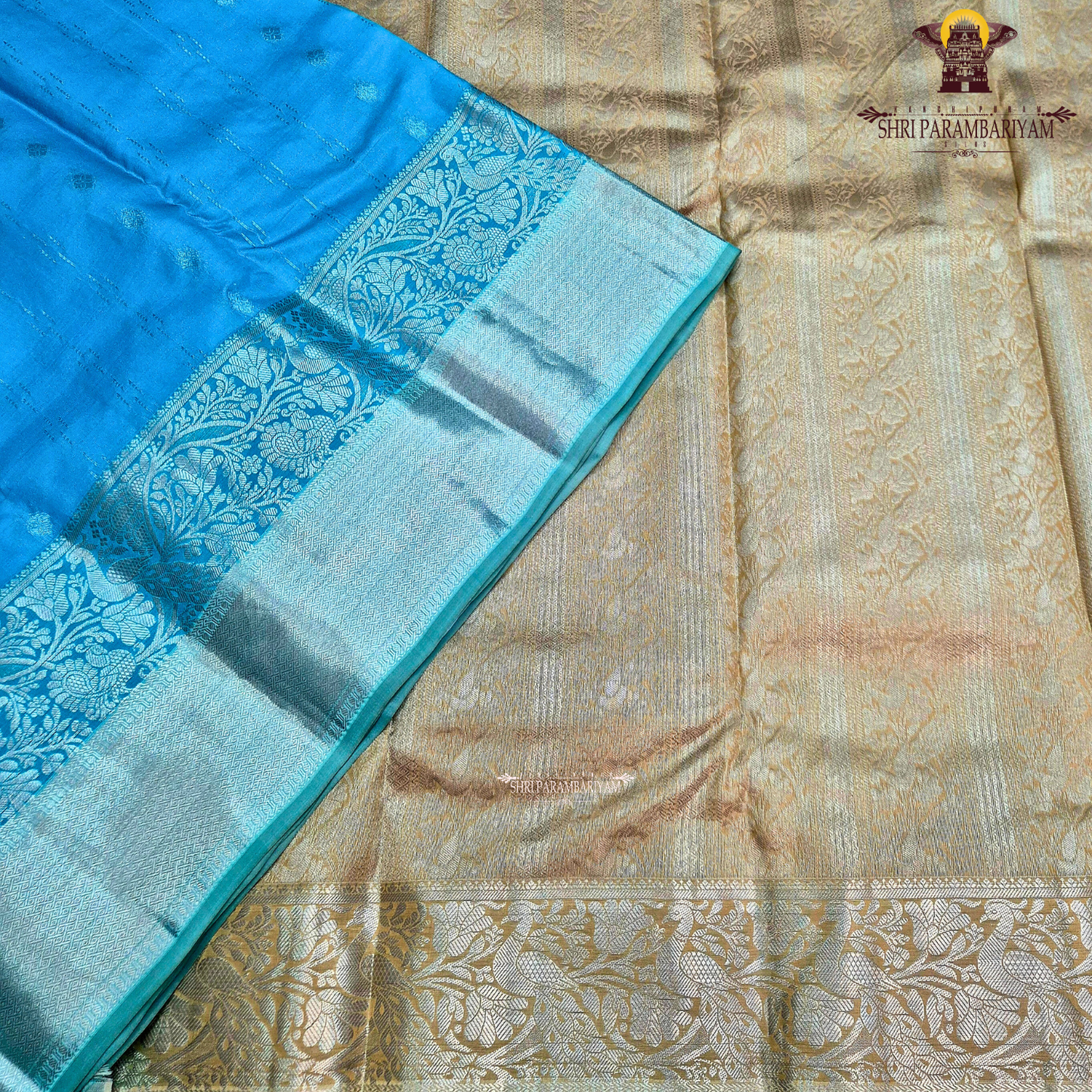 Aqua Blue / Peacock Blue Saree