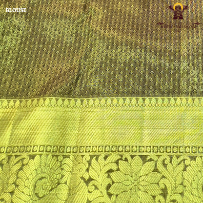 A beautiful pastel lavender (light purple with a rich antique gold zari border Saree