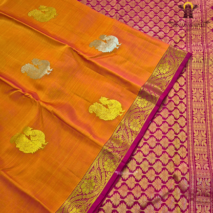 Bright Mustard Orange / Temple Orange Saree