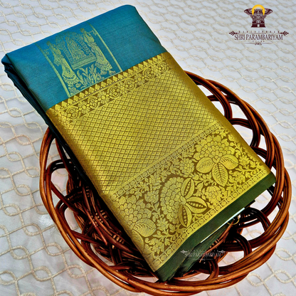 Elegant teal blue Saree