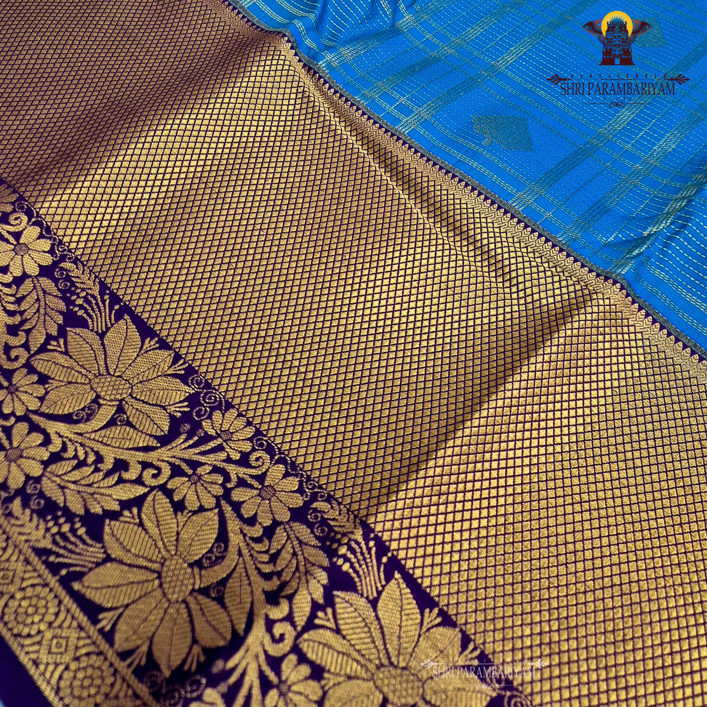 Bright peacock blue Saree