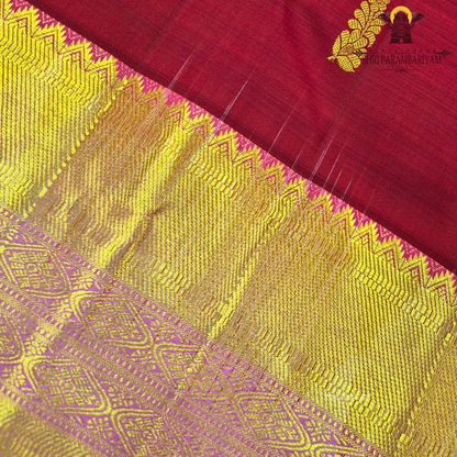 Elegant Deep Maroon body with a rich Pink border and pallu Saree