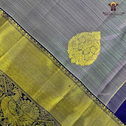 A graceful lavender grey shade with a subtle natural silk sheen Saree