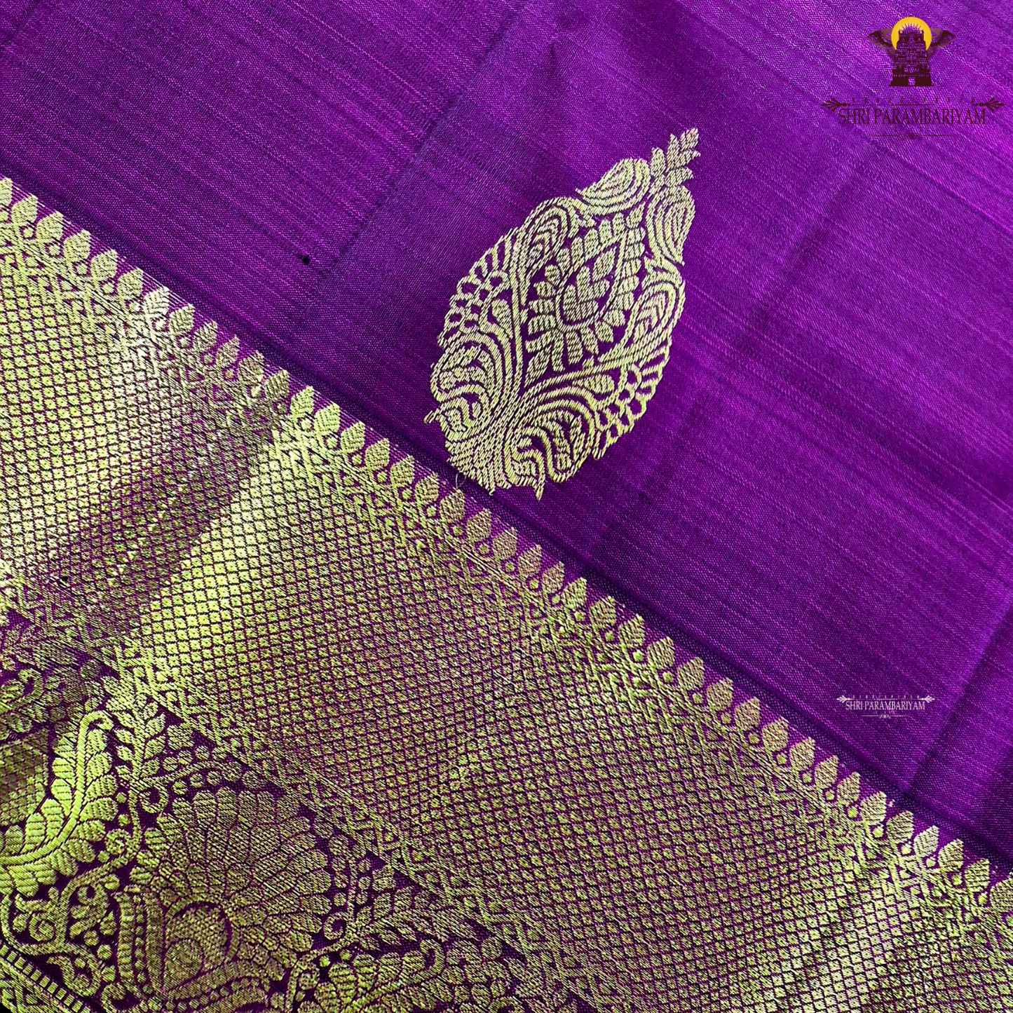 A elegant Magenta Purple / Dark Rani Pink with a rich silk sheen Saree