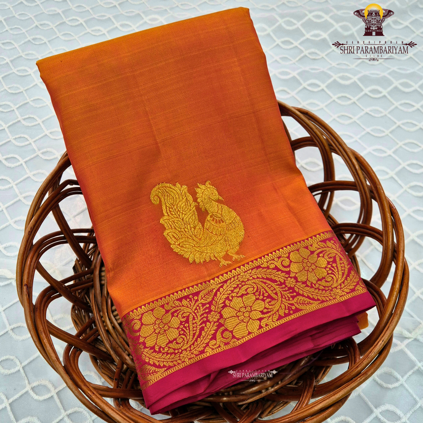 Bright Mustard Orange / Temple Orange Saree
