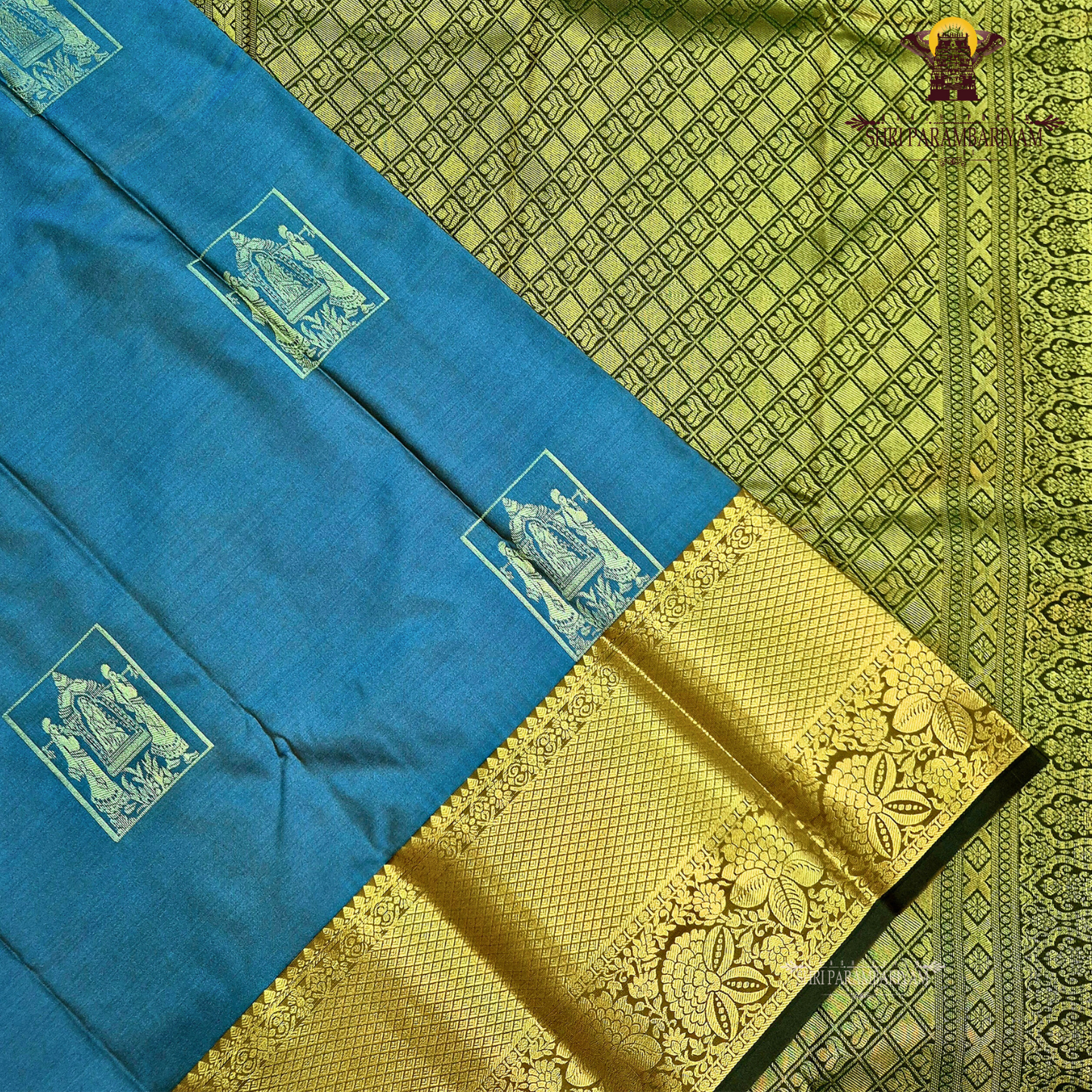 Elegant teal blue Saree