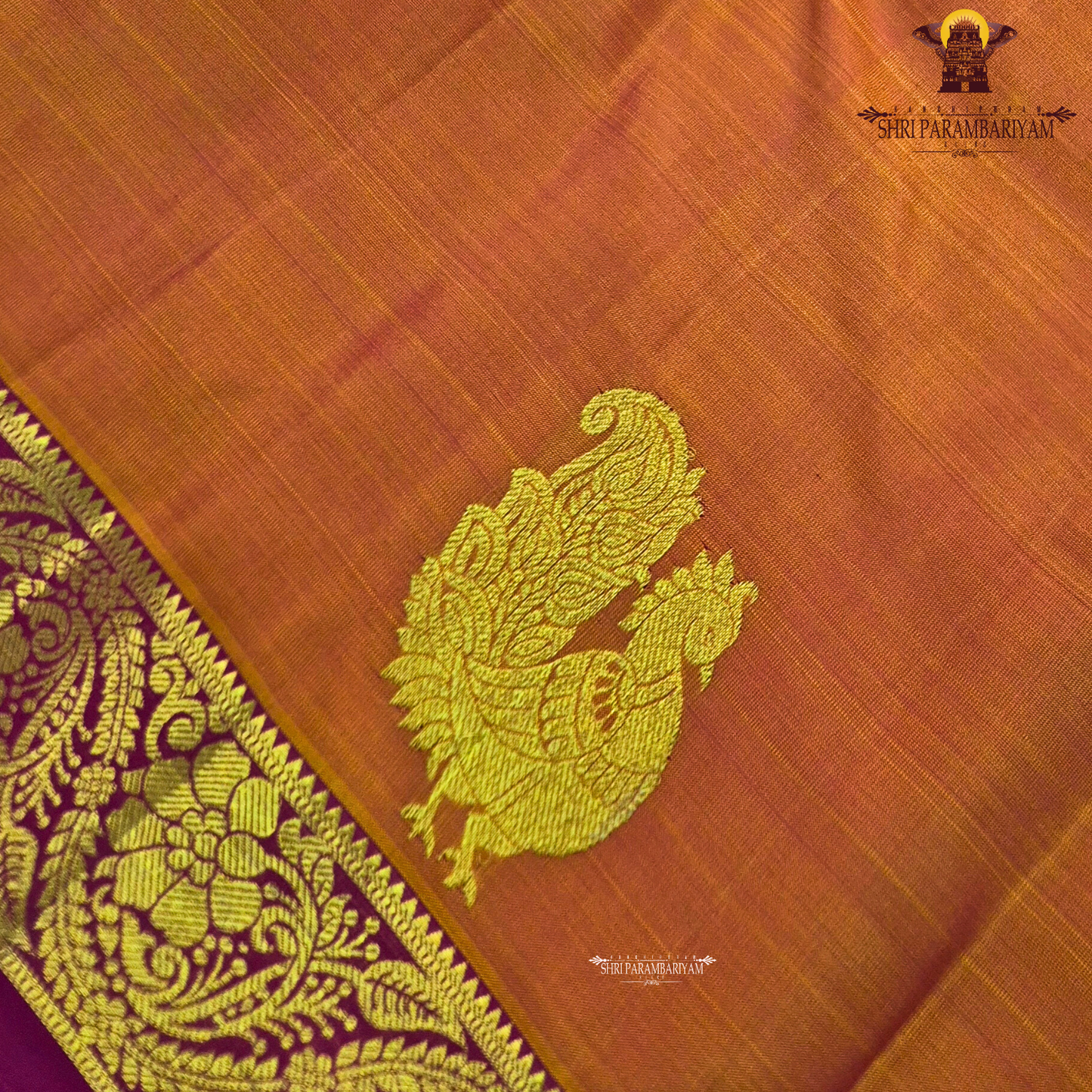 Bright Mustard Orange / Temple Orange Saree