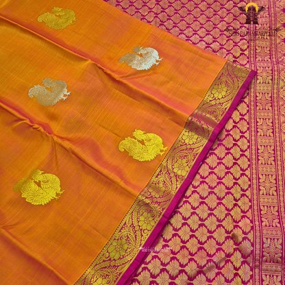 Bright Mustard Orange / Temple Orange Saree