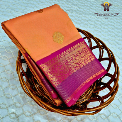 Light coral orange Saree