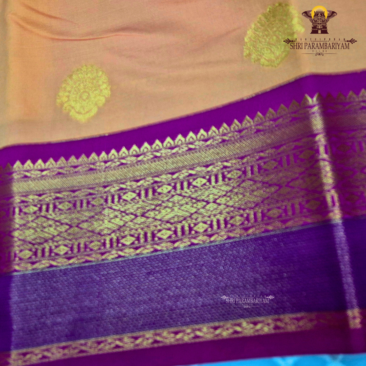 Light coral orange Saree