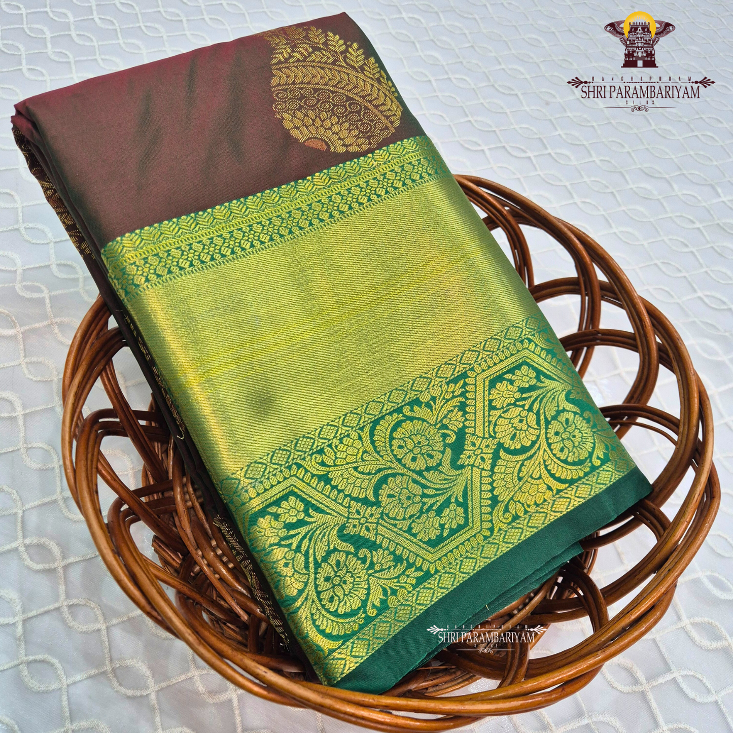 Rich coffee brown / deep chocolate brown Saree