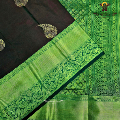 Rich coffee brown / deep chocolate brown Saree