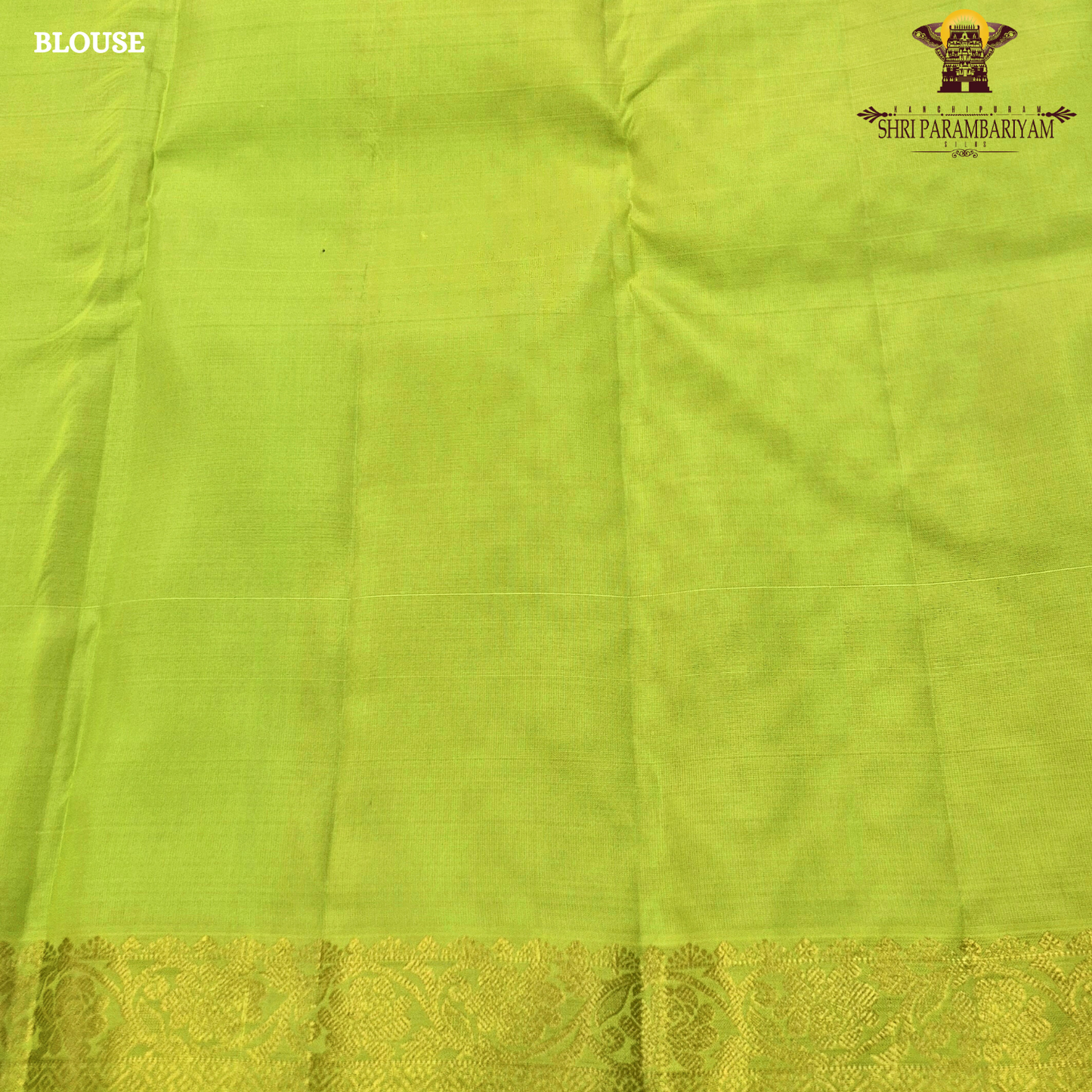 Bright parrot green (leaf green) shade with a subtle sheen Saree