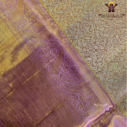 Rich peach with golden tissue sheen (peach–gold dual tone) Saree