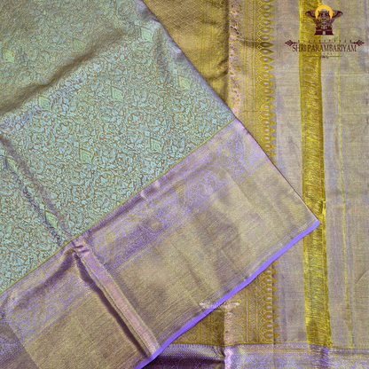 Rich peach with golden tissue sheen (peach–gold dual tone) Saree