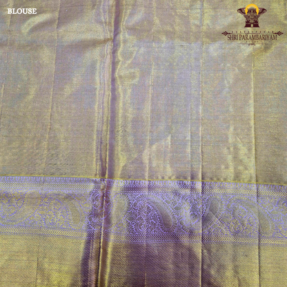 Rich peach with golden tissue sheen (peach–gold dual tone) Saree