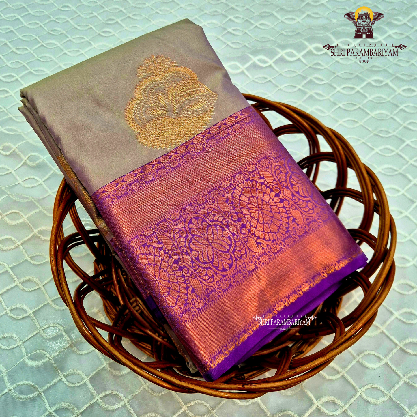 Soft pearl grey / ash grey Saree