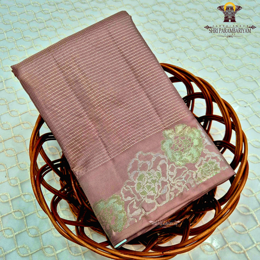 Soft Mauve / Dusty Rose / Light Coffee Brown Saree