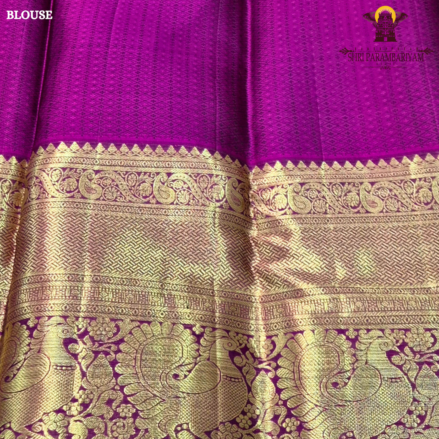 A luxurious antique gold body with a rich deep magenta / rani pink Saree