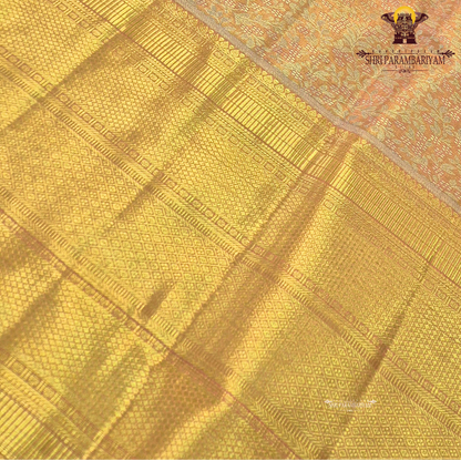 Elegant peach with rich golden tone (peach-gold blend) Saree