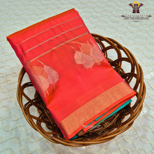 Bright Coral Red / Tomato Red Saree