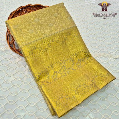 Rich antique gold with a subtle yellow-gold tone Saree
