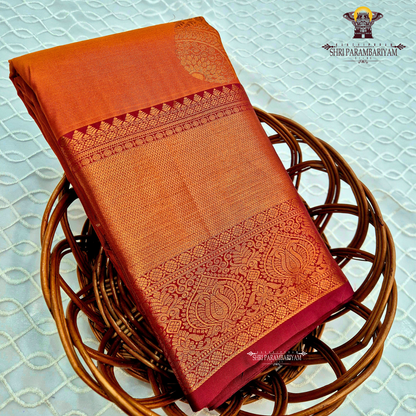 Rich burnt orange / rust orange Saree