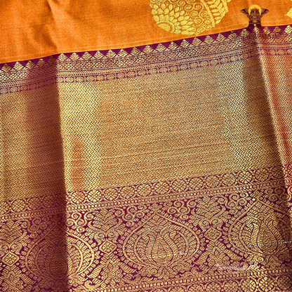 Rich burnt orange / rust orange Saree