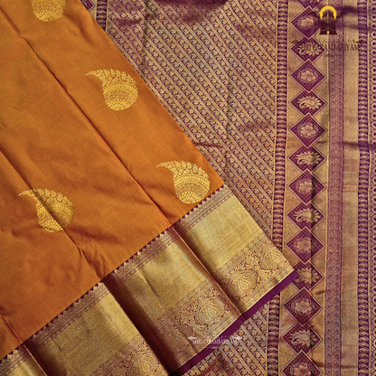 Rich burnt orange / rust orange Saree