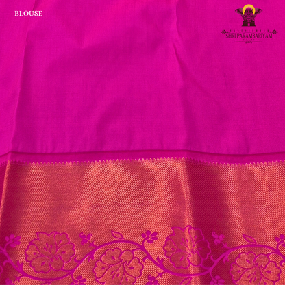 A vibrant rose pink / bubblegum pink Saree