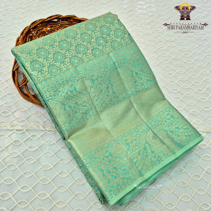 Refreshing mint green / sea green with golden zari Saree